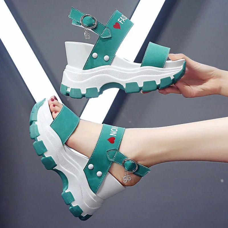 Fashionable Fish Toe Sandals with Thick Chunky Soles