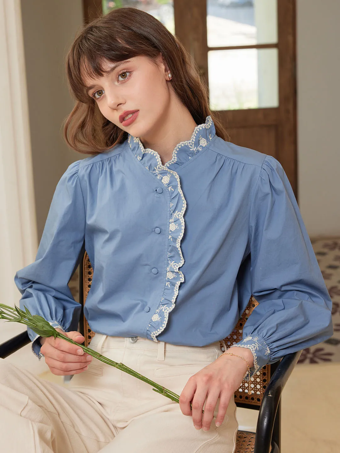 【Final Sale】Alina Floral Embroidered Blouse