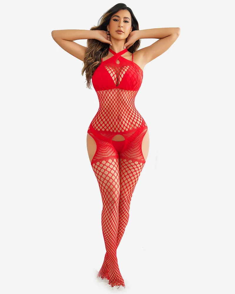 Fishnet Bodysuit Stockings Elasticity Jumpsuit