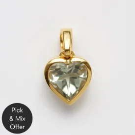 Garden Party Green Amethyst Heart Pendant