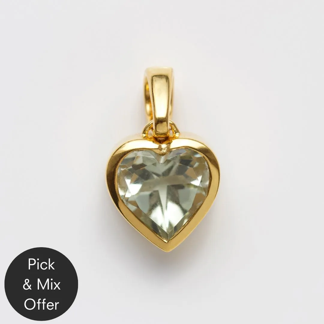 Garden Party Green Amethyst Heart Pendant