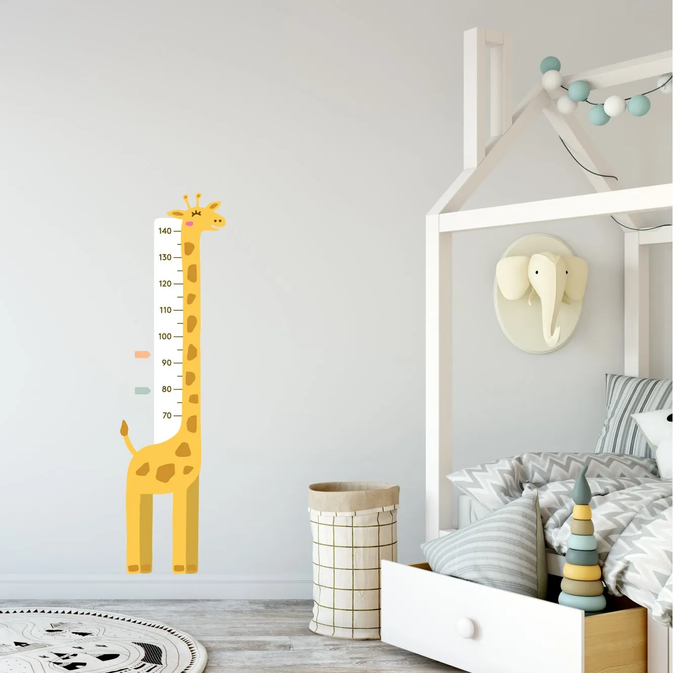 Giraffe Height Chart Fabric Decal