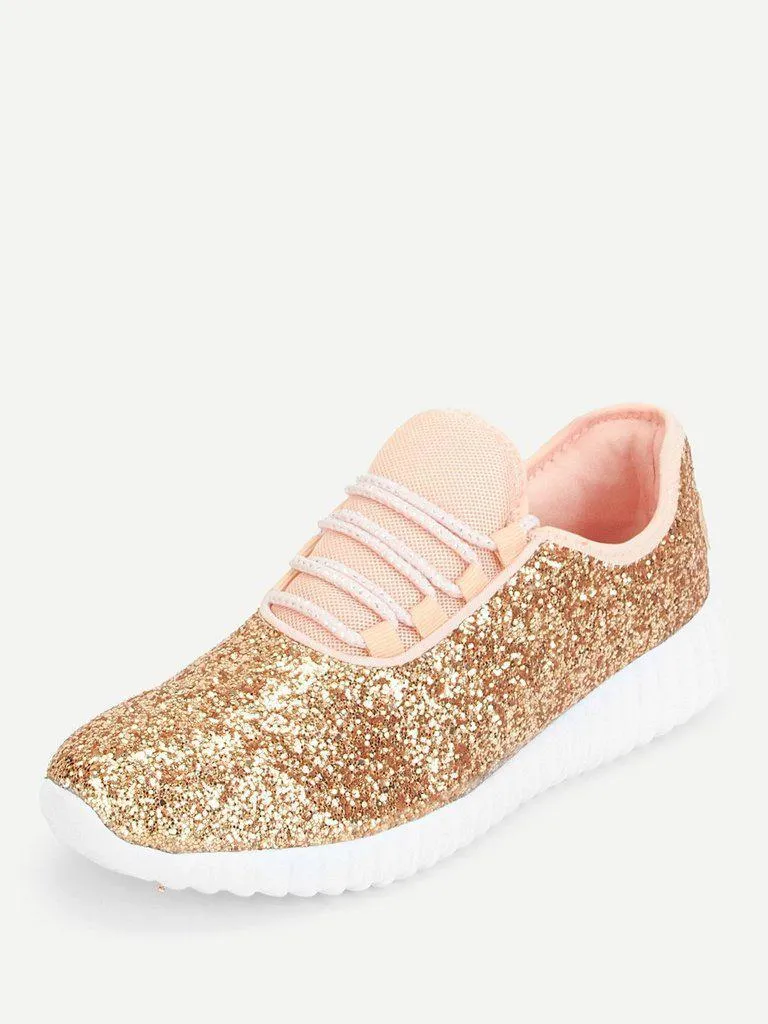 Glitter Lace Up Trainers