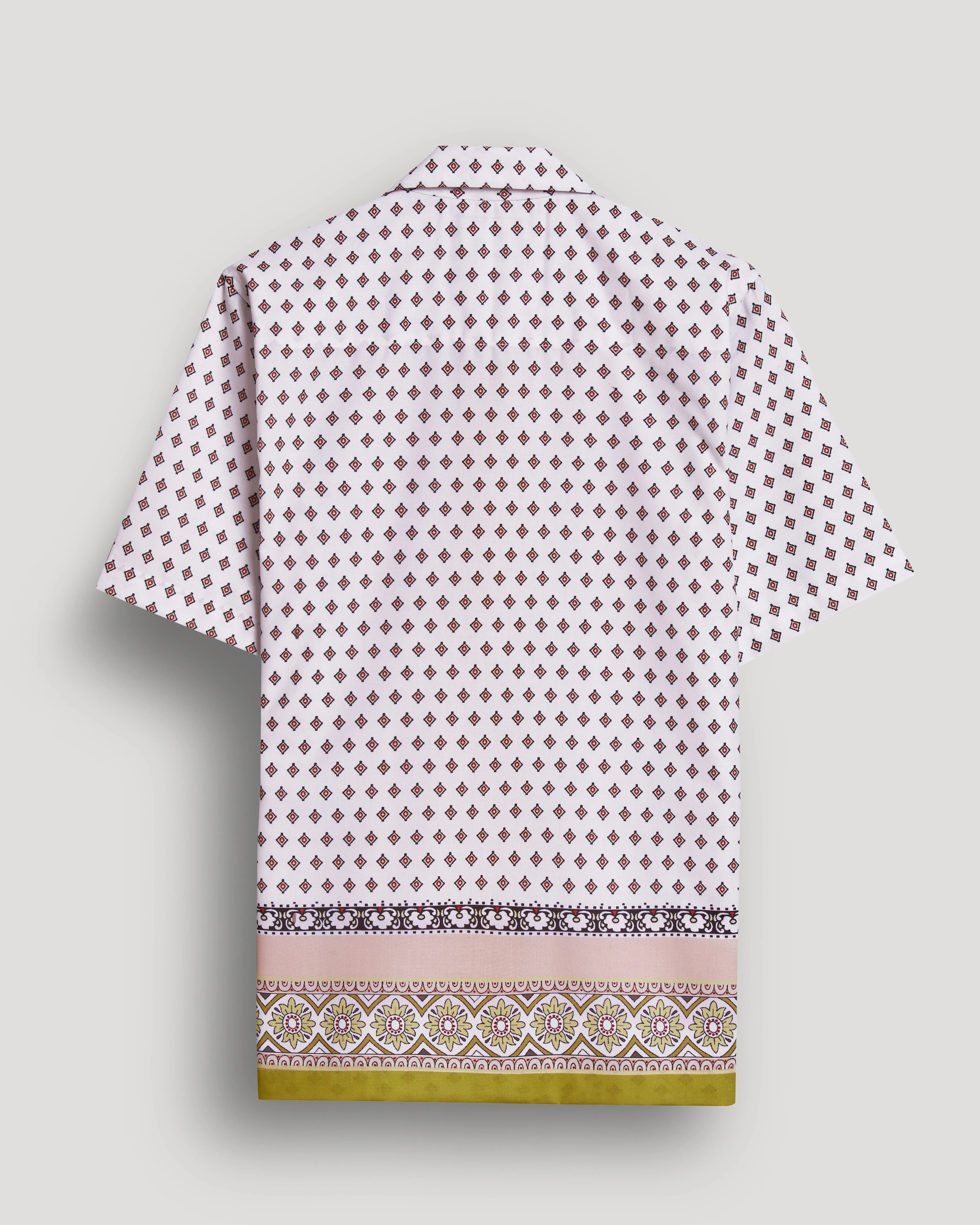 Green boder printed half sleeve shirt