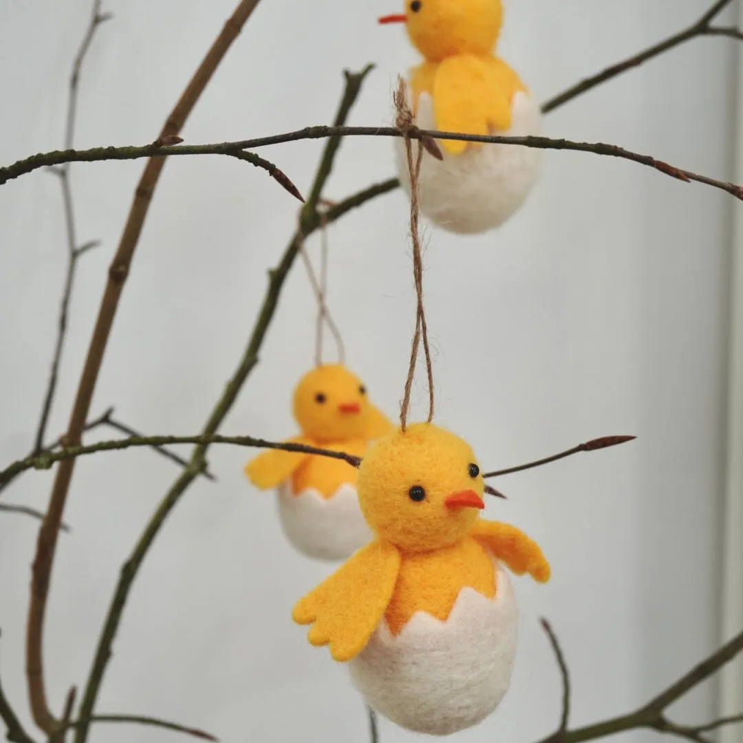 Hand Felted Hatching Chick