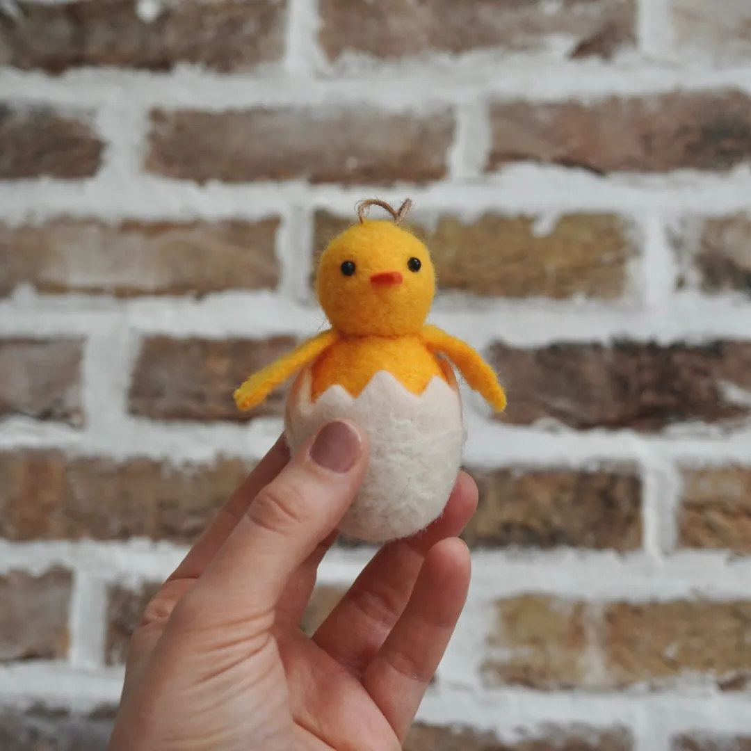 Hand Felted Hatching Chick