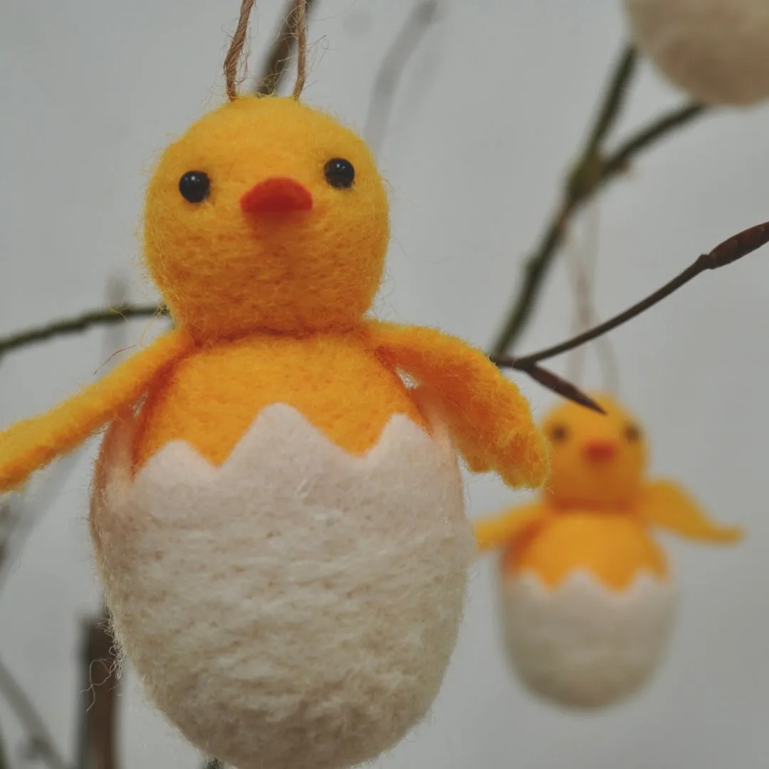 Hand Felted Hatching Chick