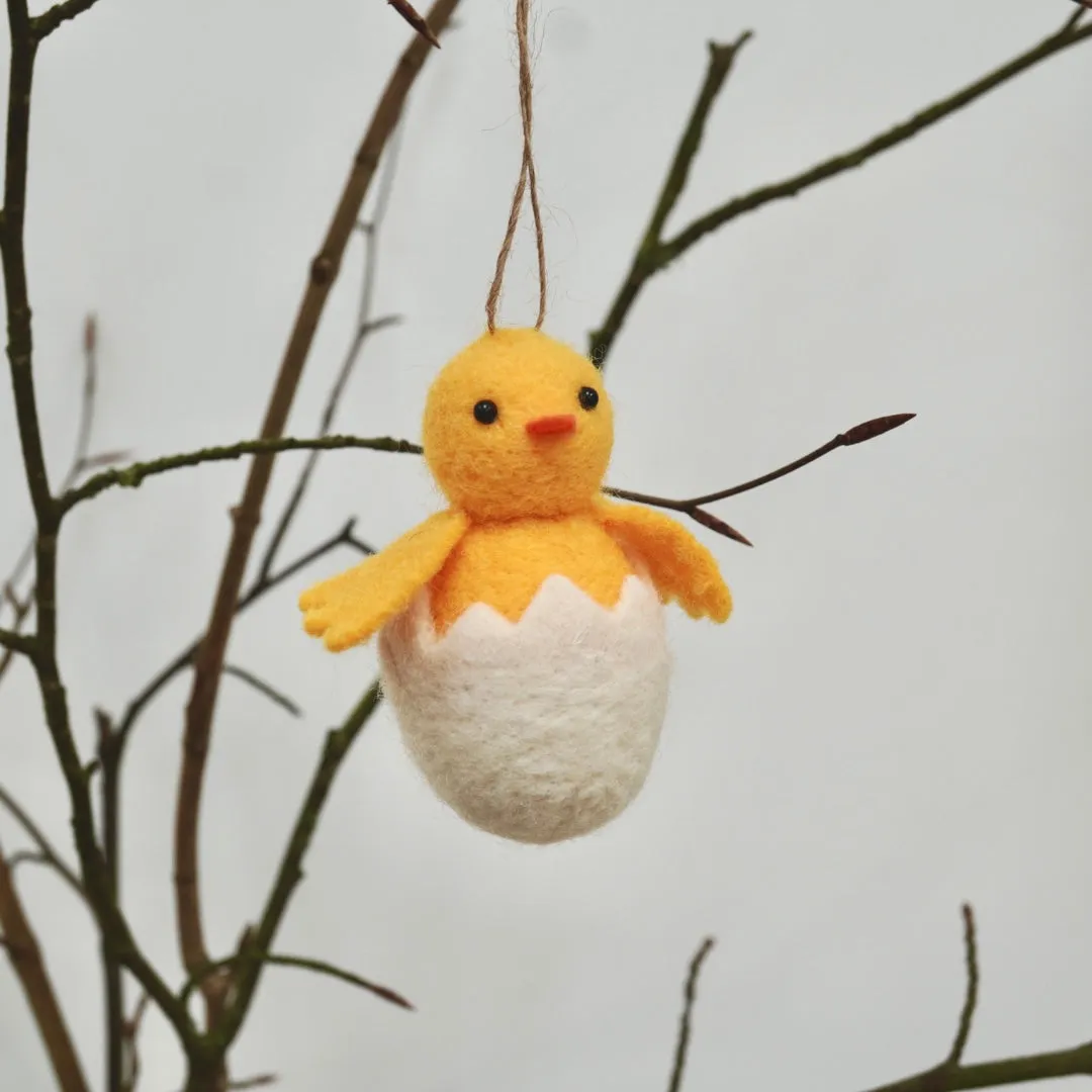 Hand Felted Hatching Chick