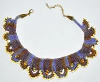 Hand Knit Jewelry Kits - Lacy Loops Necklace - Red, Cobalt, Yellow, and Green