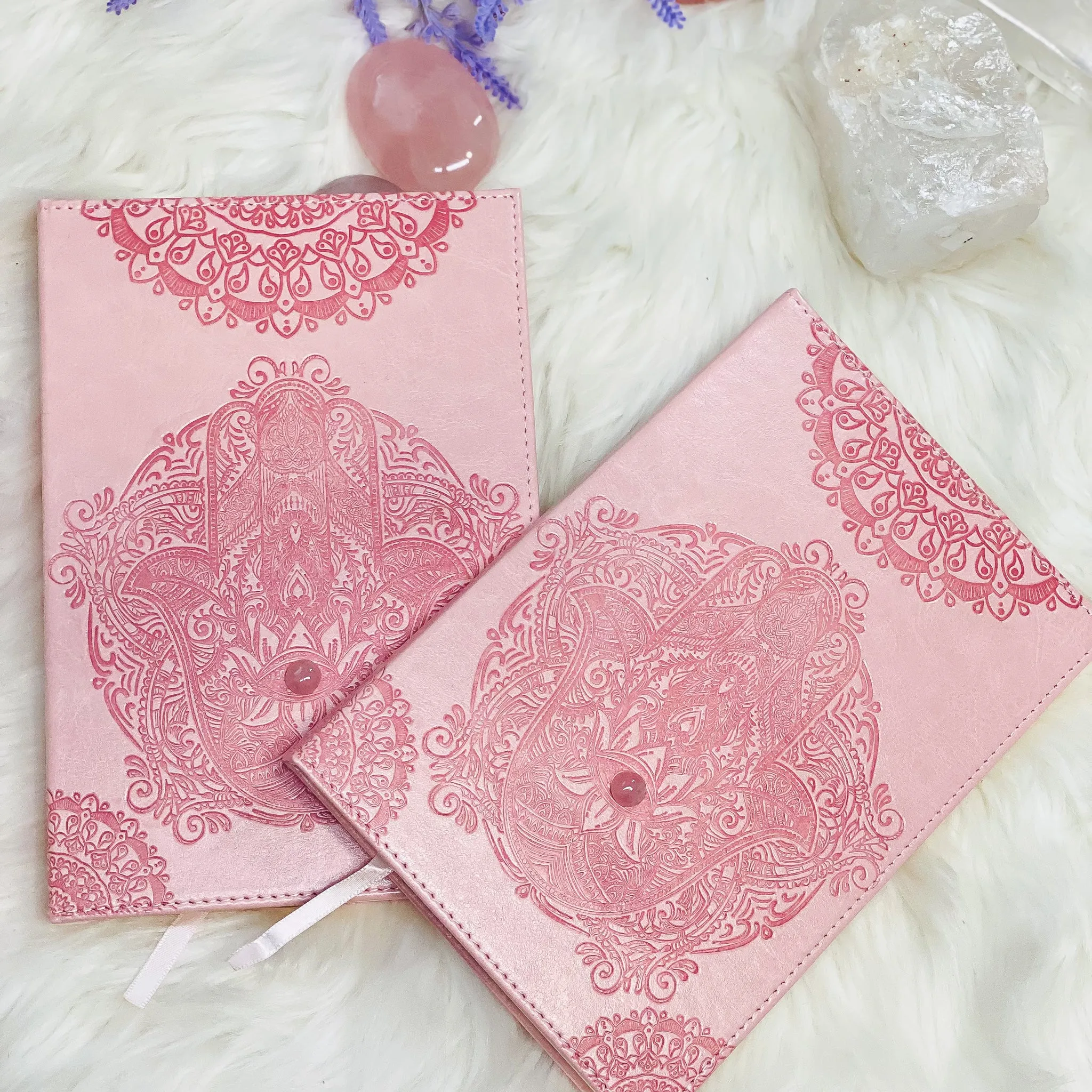 Handmade Pink Hamsa Journal