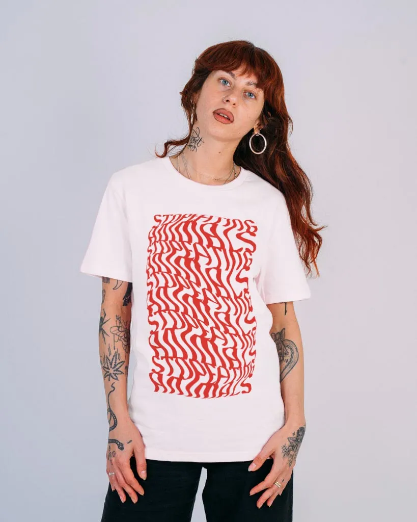 Illusions Tee - Stop Eating Animals - White x Red