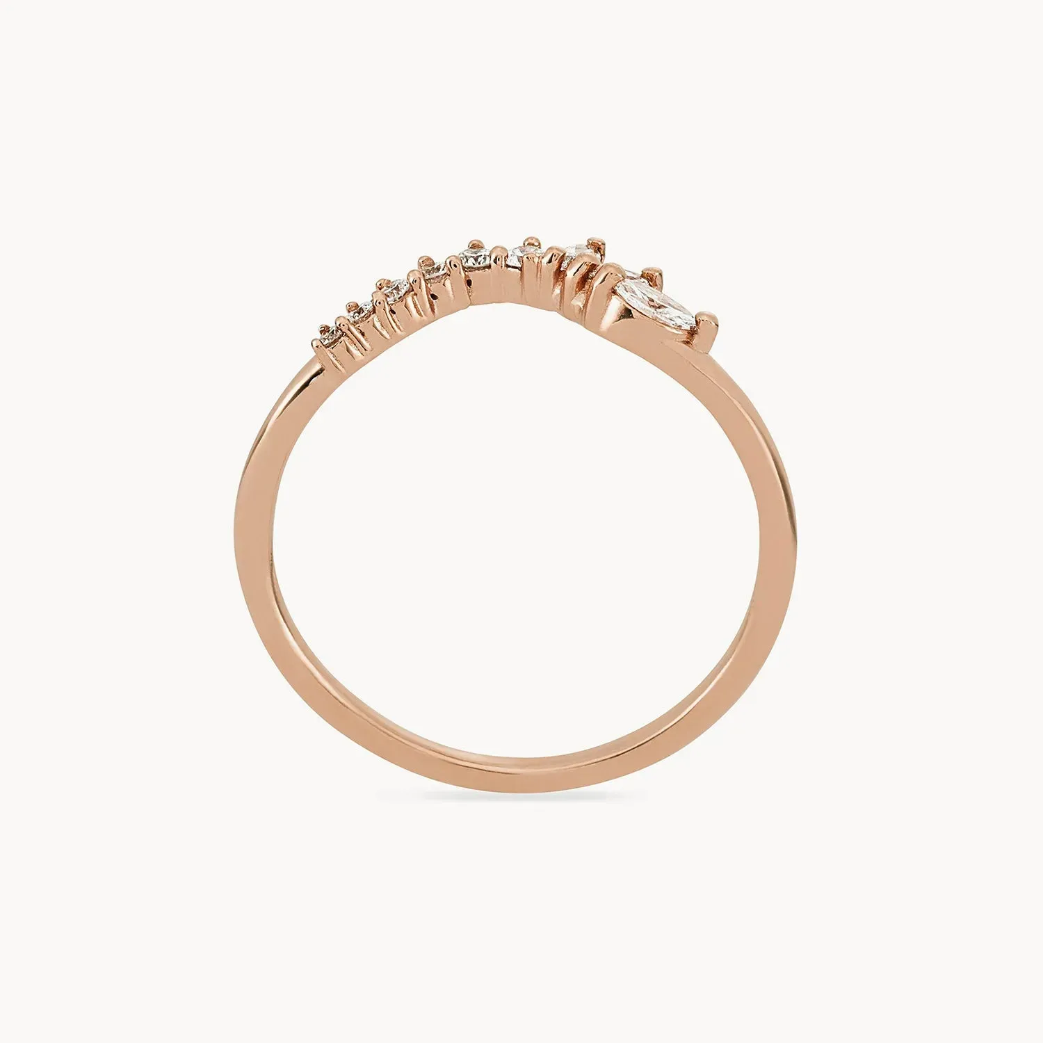 Incandescent band - 14k rose gold, white diamond