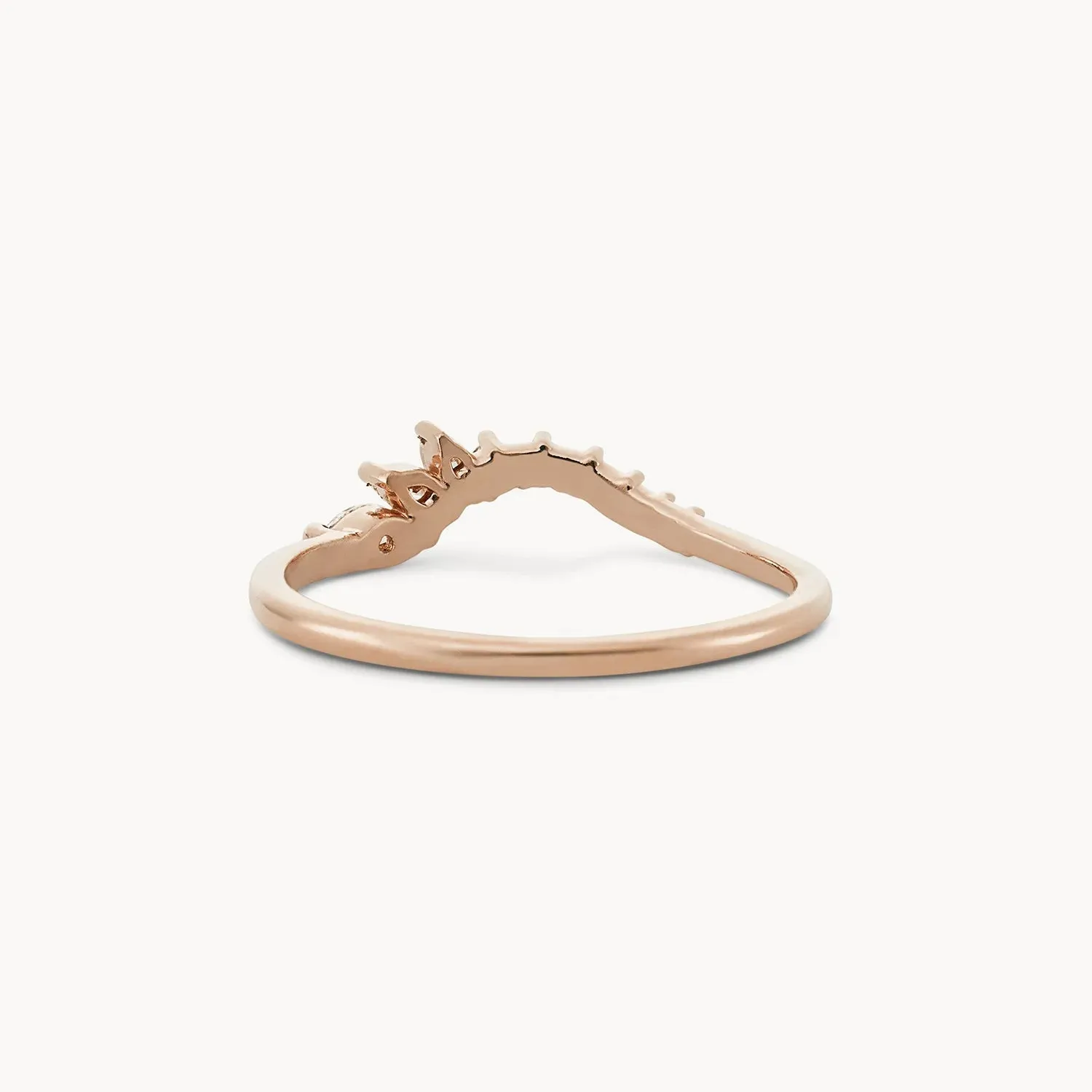 Incandescent band - 14k rose gold, white diamond