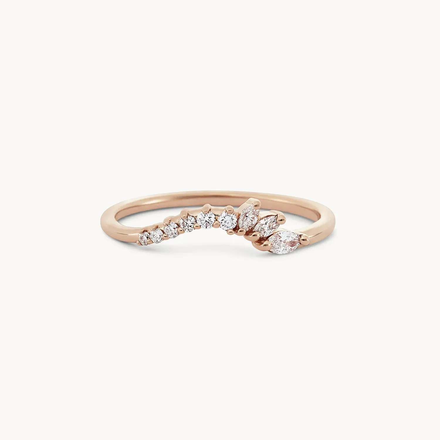 Incandescent band - 14k rose gold, white diamond