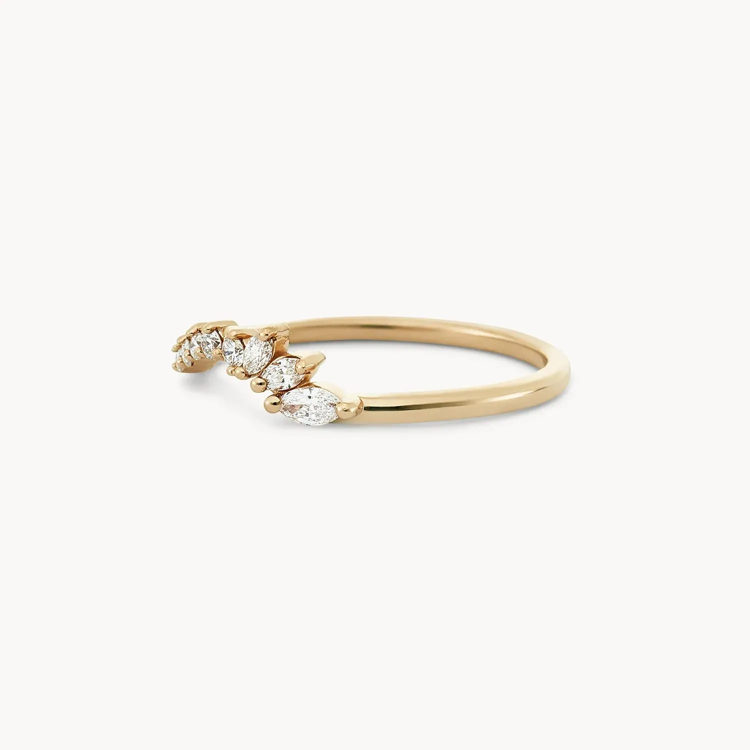 Incandescent band - 14k yellow gold, white diamond