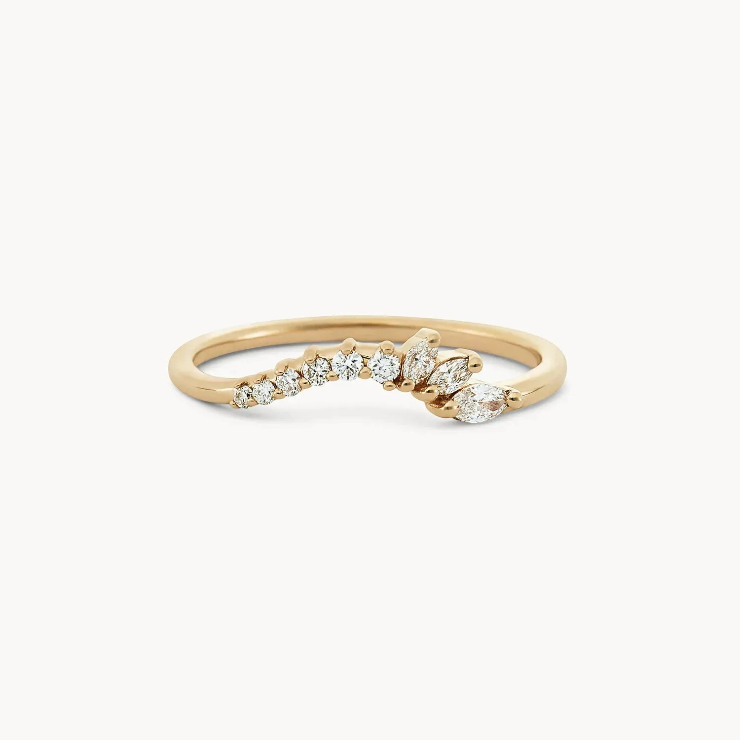 Incandescent band - 14k yellow gold, white diamond