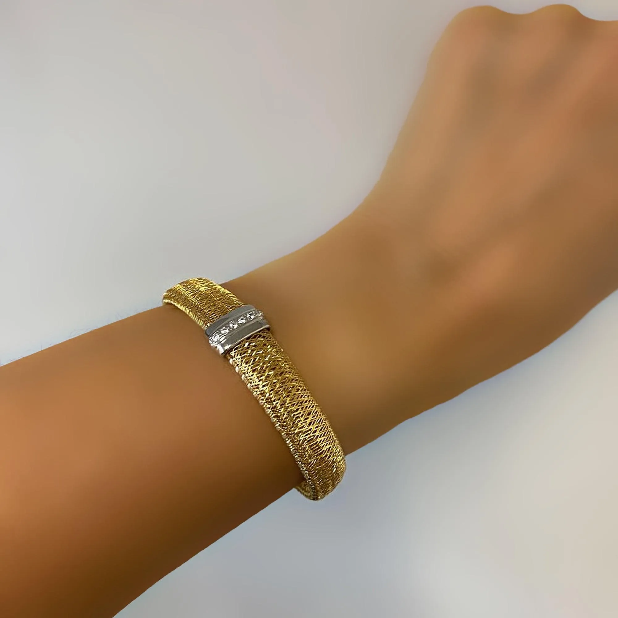 Italian Two-Color Mesh Stretch Bracelet