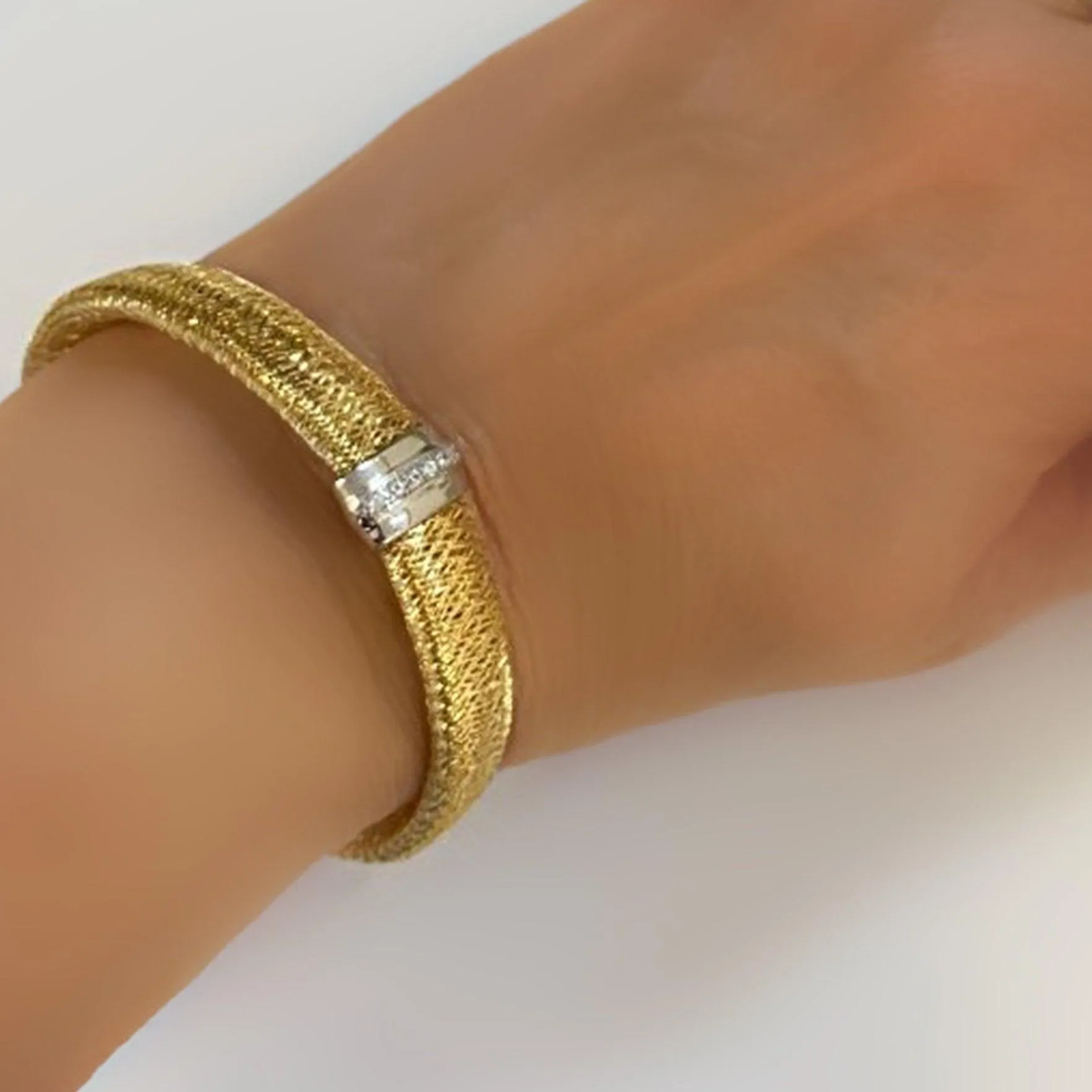 Italian Two-Color Mesh Stretch Bracelet