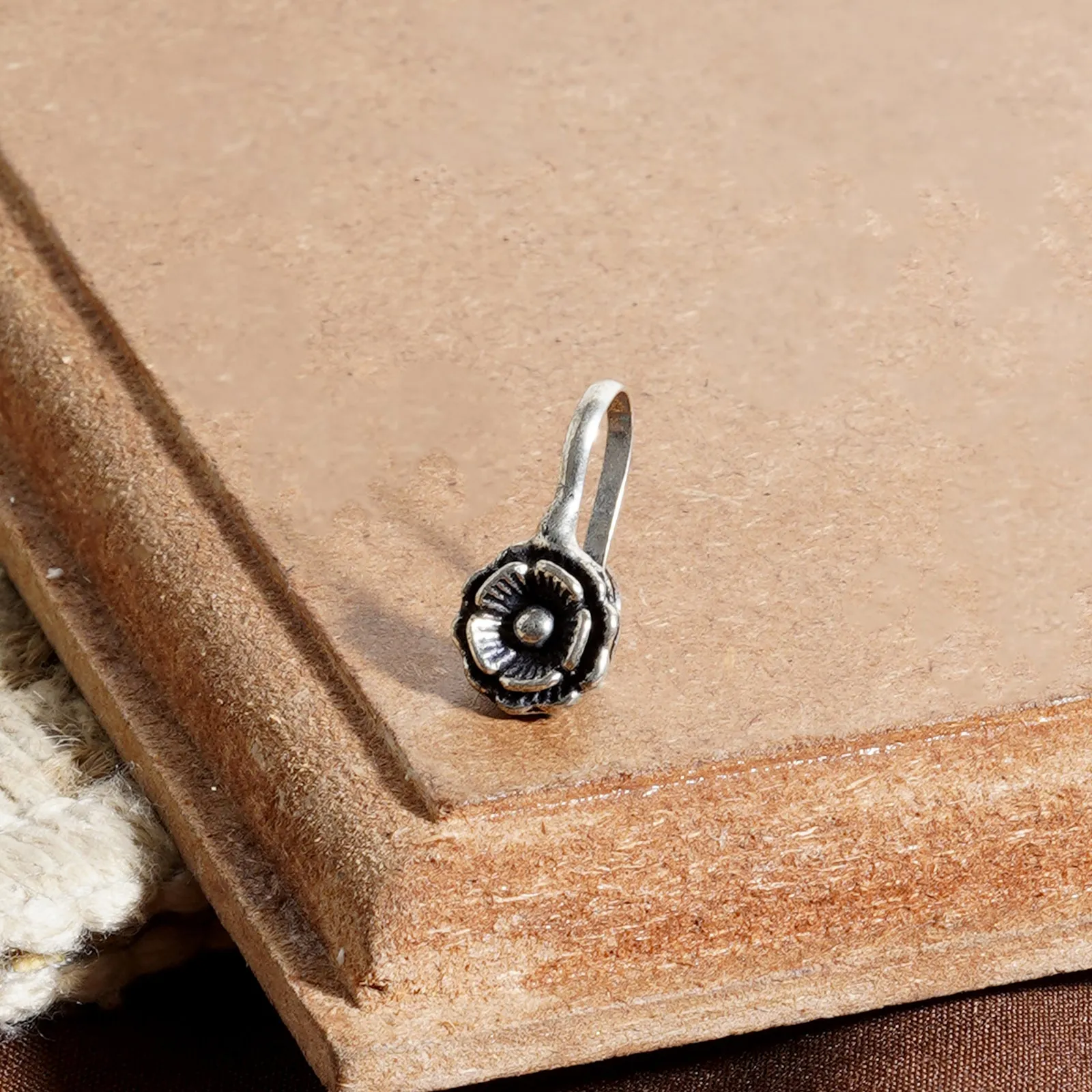 Kusum Silver Oxidised Nose Pin