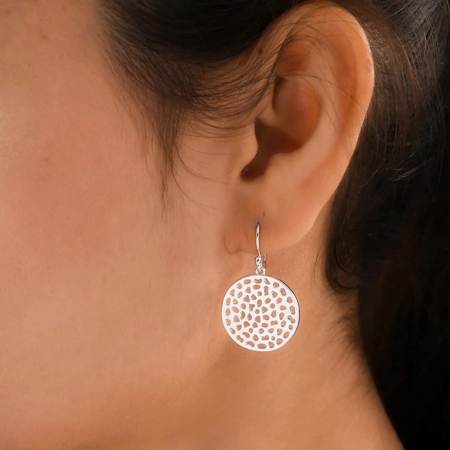 Lattice Disc Drop Earrings