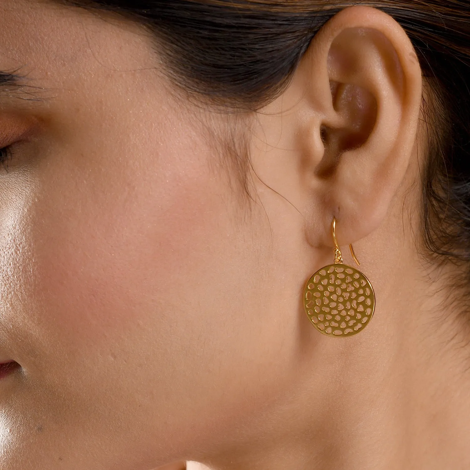 Lattice Disc Drop Earrings