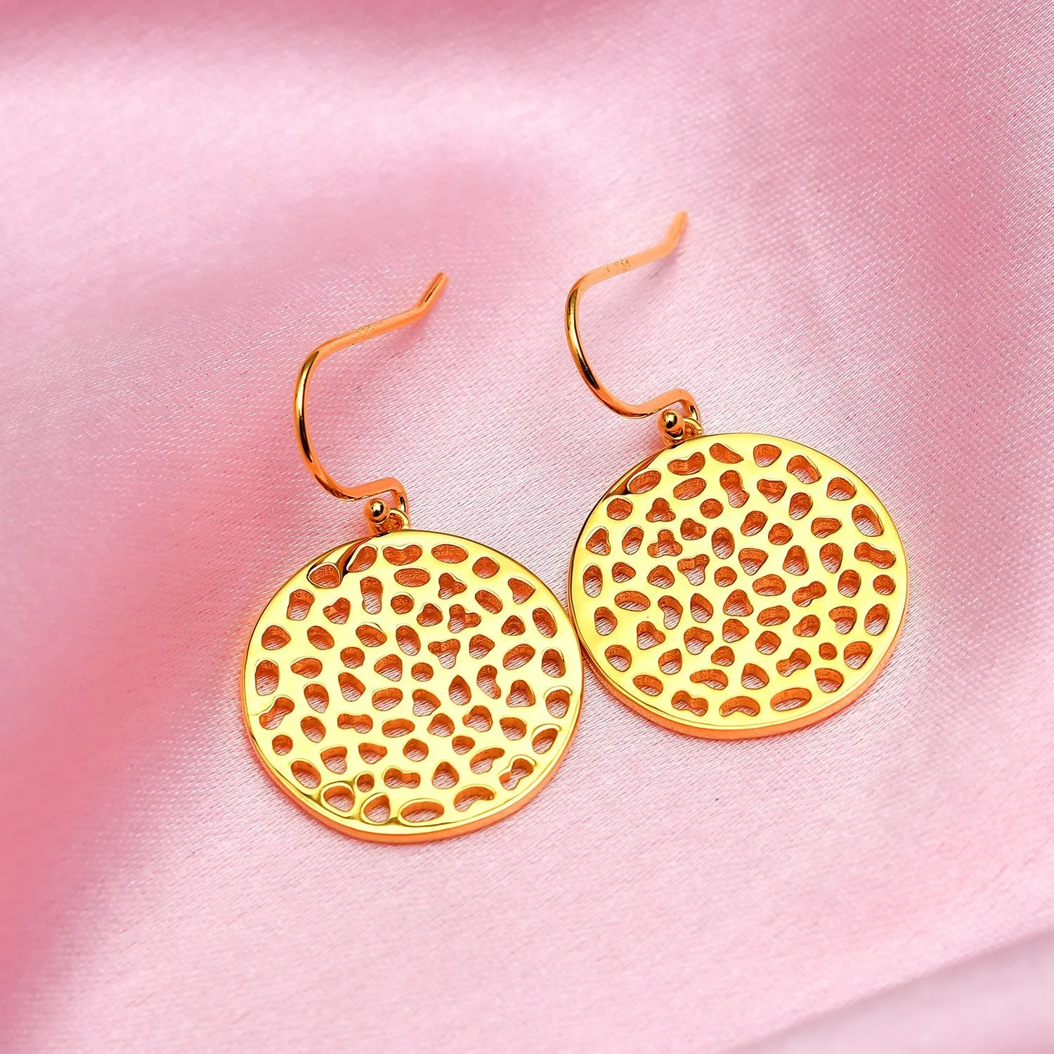 Lattice Disc Drop Earrings