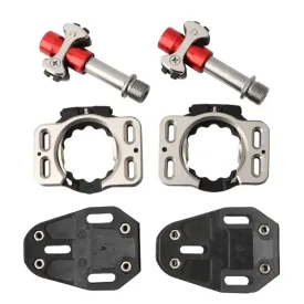 MEROCA Road Lock Shoes Card Three Pardin Bicycle Lollipops Self-Locking Pedal With Lock, Style: Titanium Alloy Axis (Red)