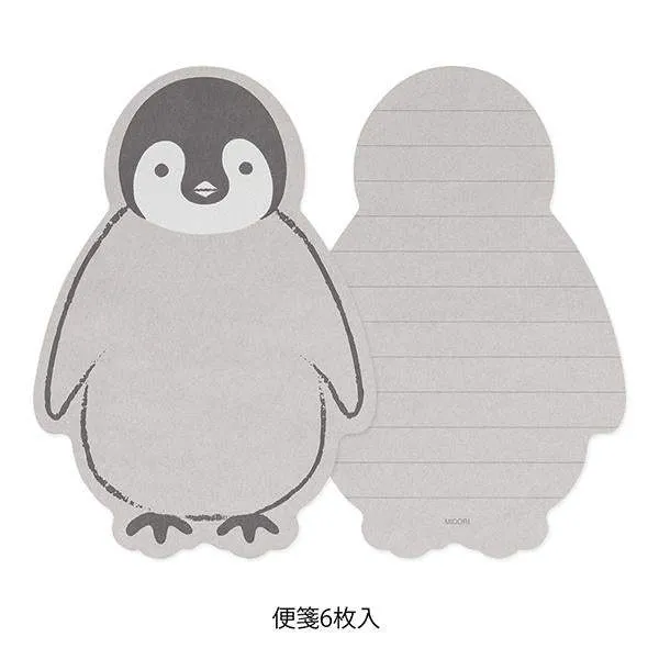 Midori Letter Set Die-Cut Animal - Penguin Pattern