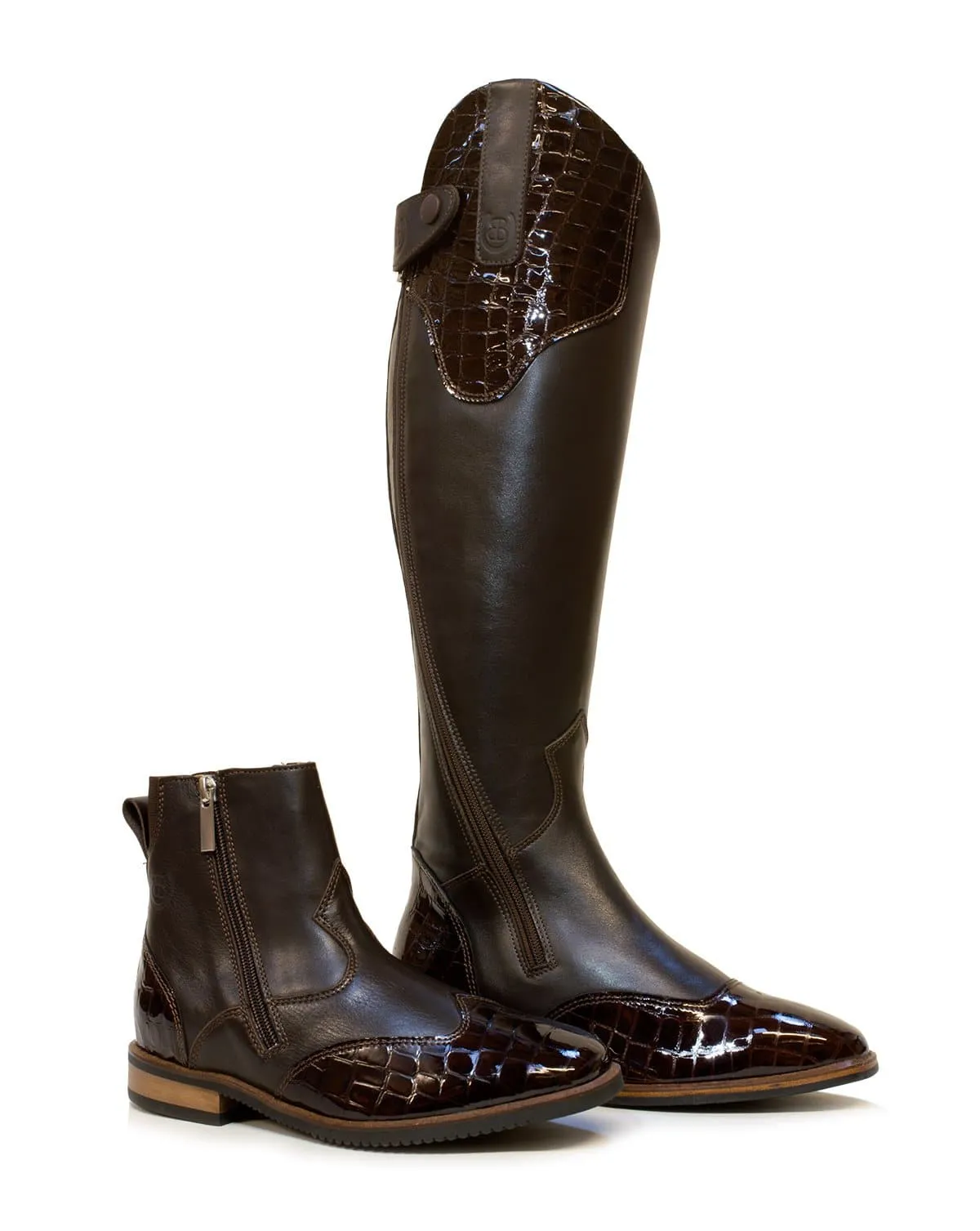 Milan Long Dress Riding Boots - Brown