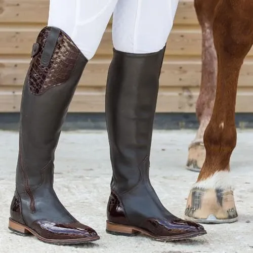 Milan Long Dress Riding Boots - Brown