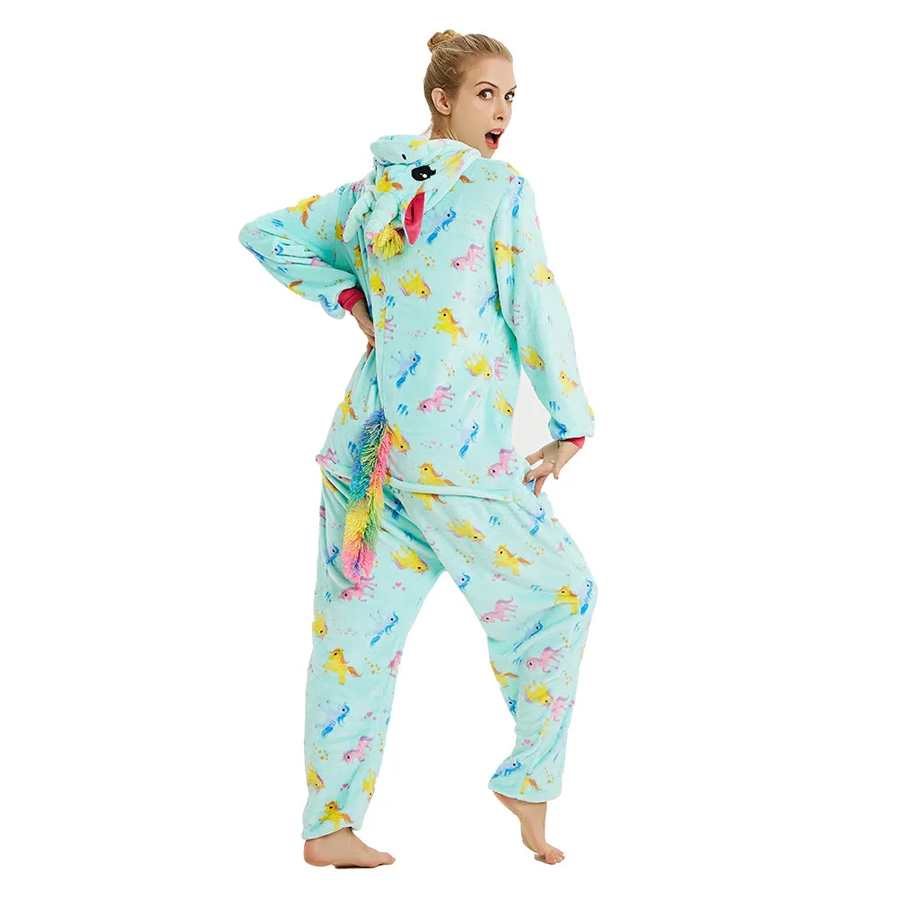 Mint Unicorn (with Unicorns Pattern Print) Adult Onesie