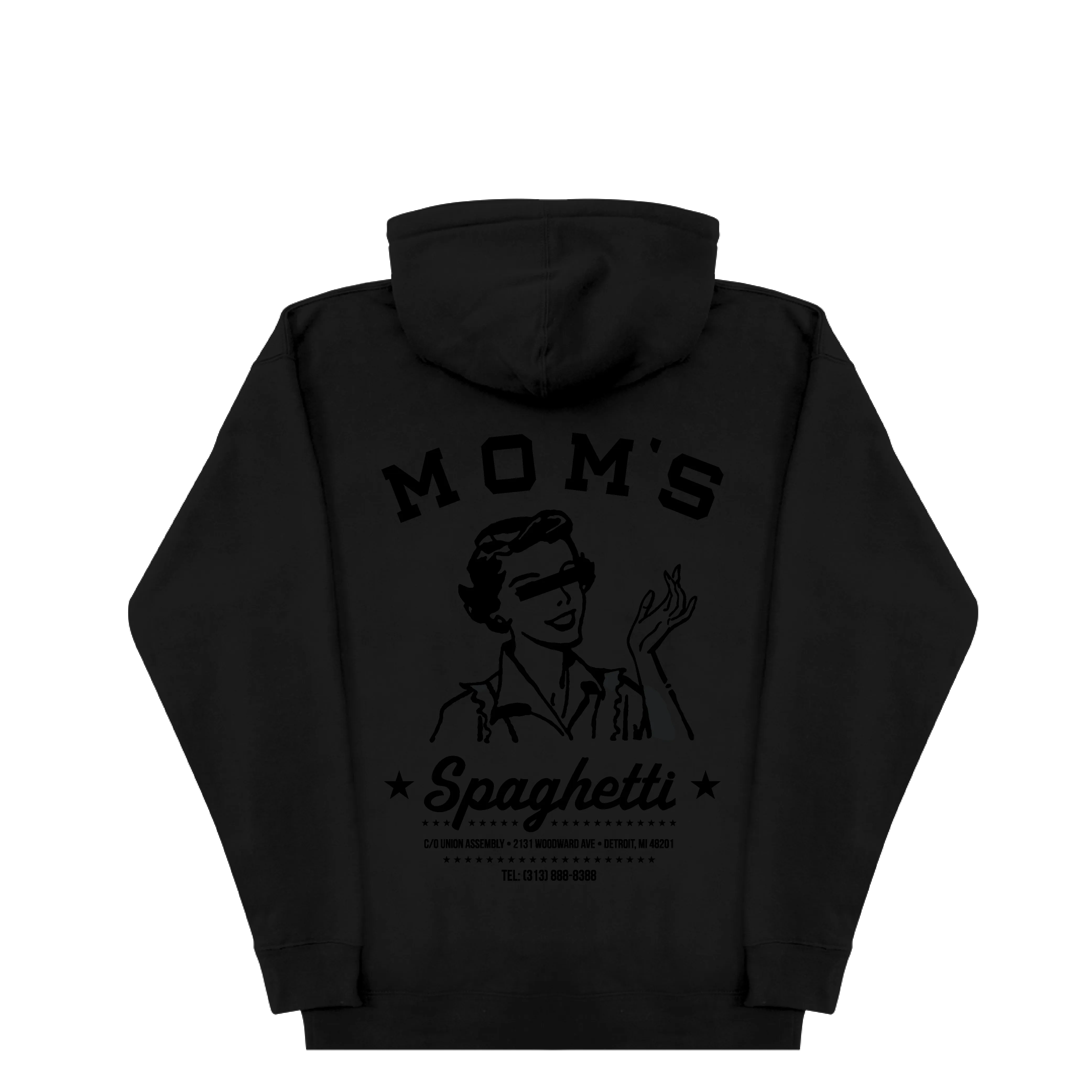 Mom's Spaghetti Chef Hoodie (Black on Black)