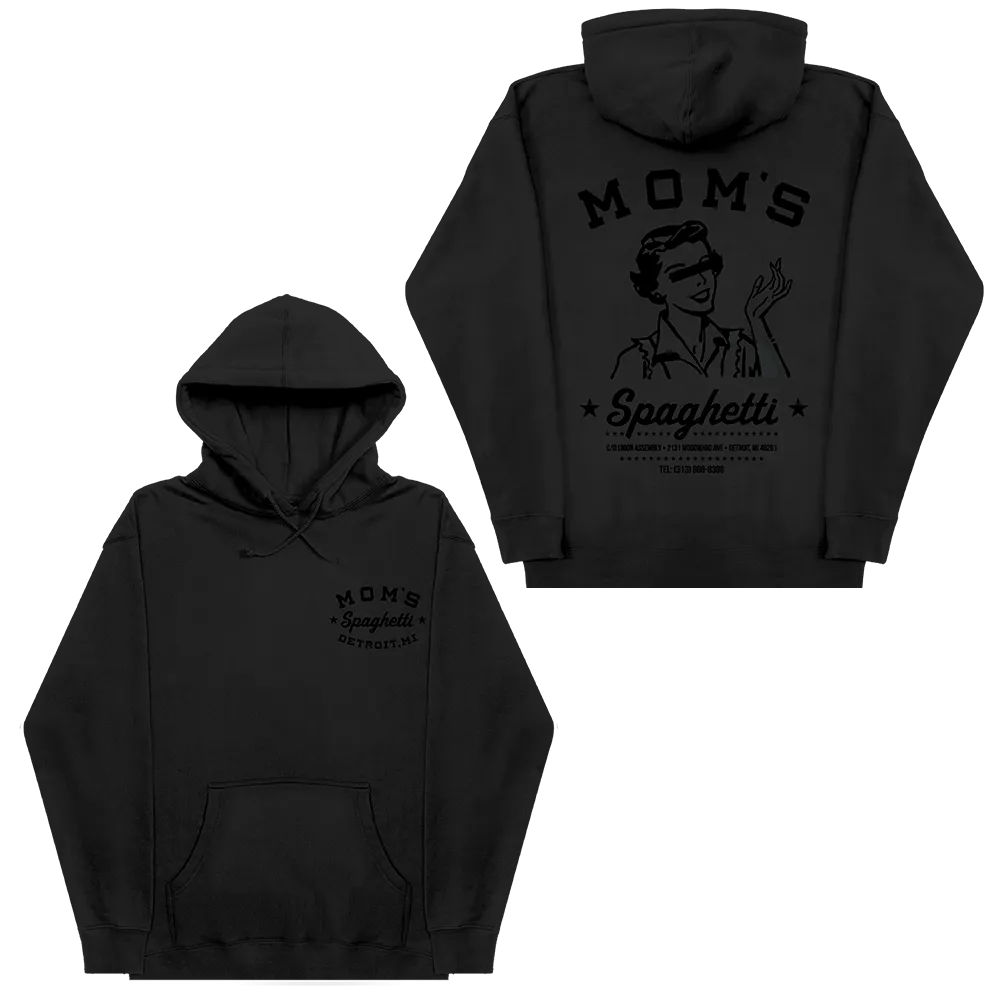 Mom's Spaghetti Chef Hoodie (Black on Black)