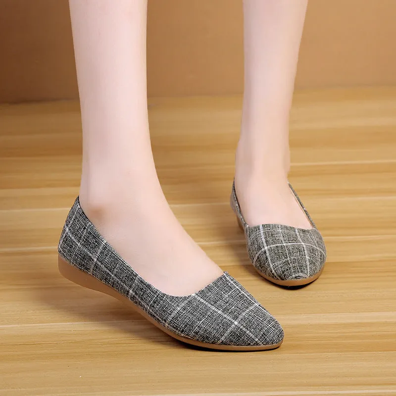 New Style Female Pointed Toe Low Heeled Flat Bottomed Fashionable Work Shoes