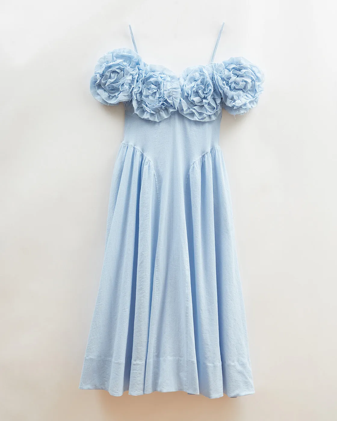 Ophelia Dress Pleated Cotton Blue