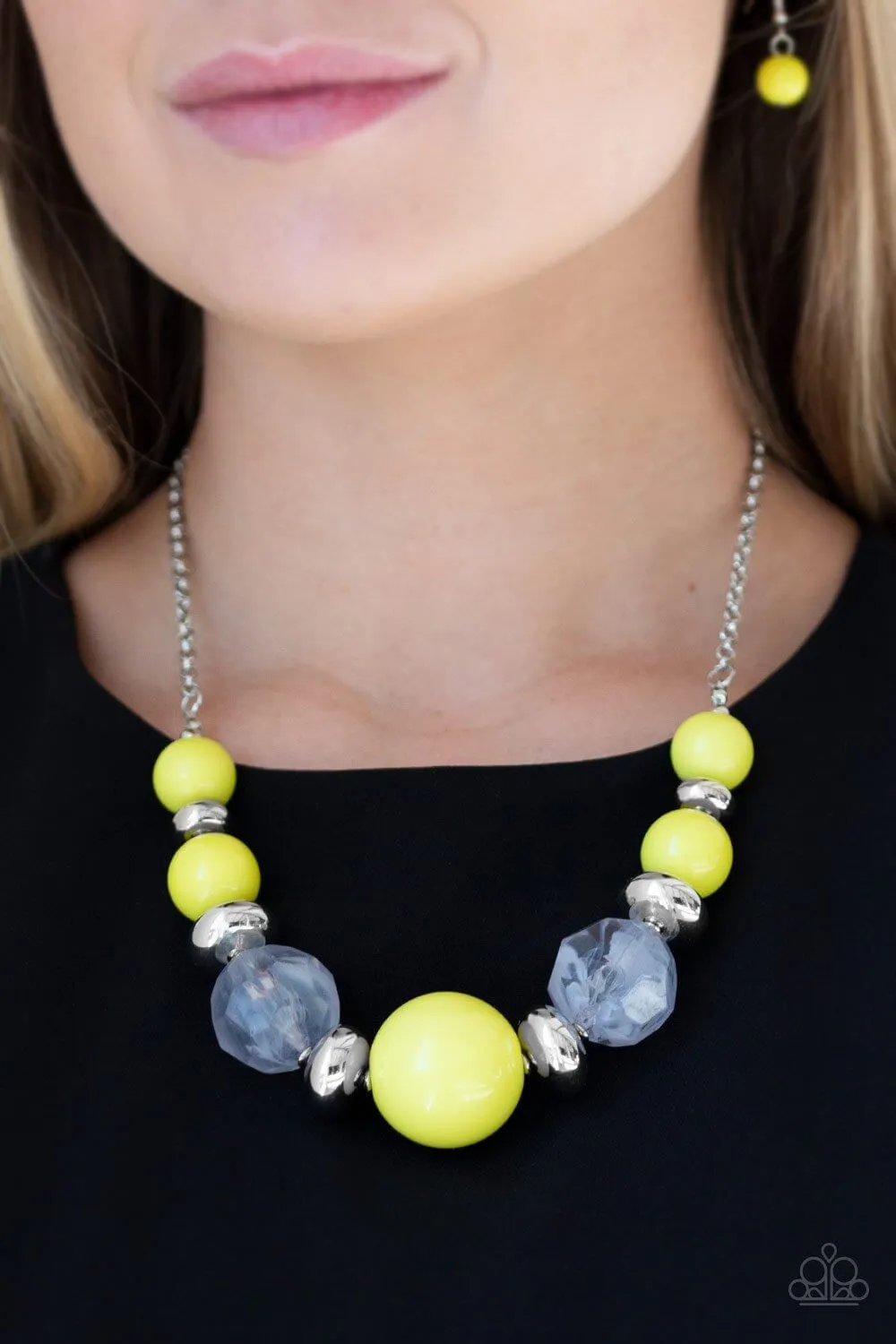 Paparazzi Accessories  - Daytime Drama #N329 Peg - Yellow Necklace