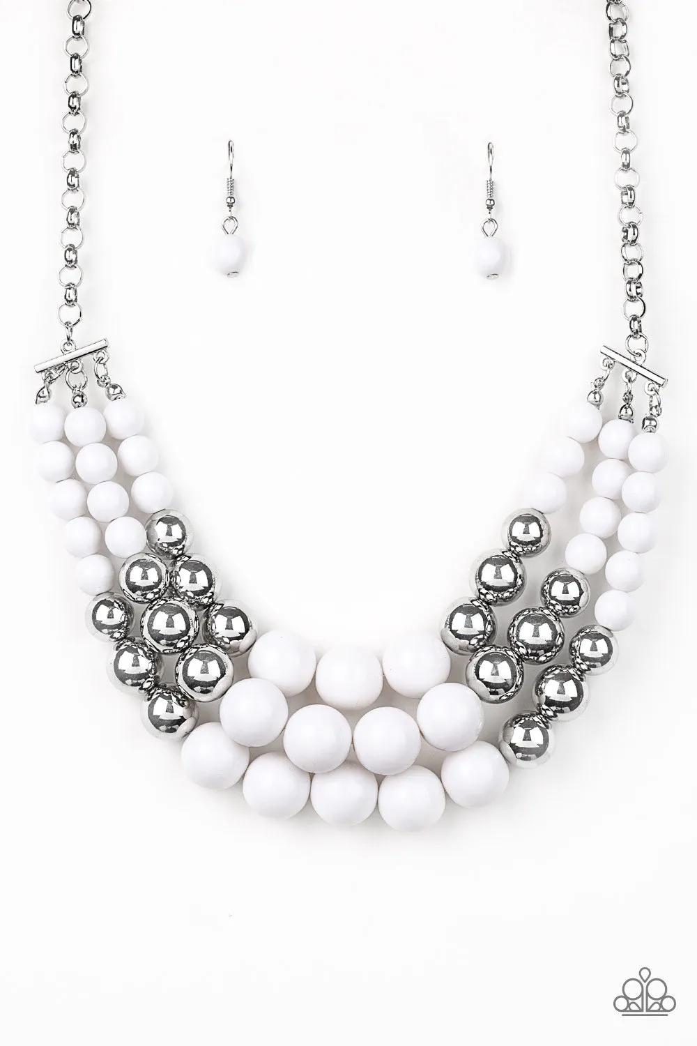 Paparazzi Accessories  - Dream Pop #N24 Box 1 -  White Necklace