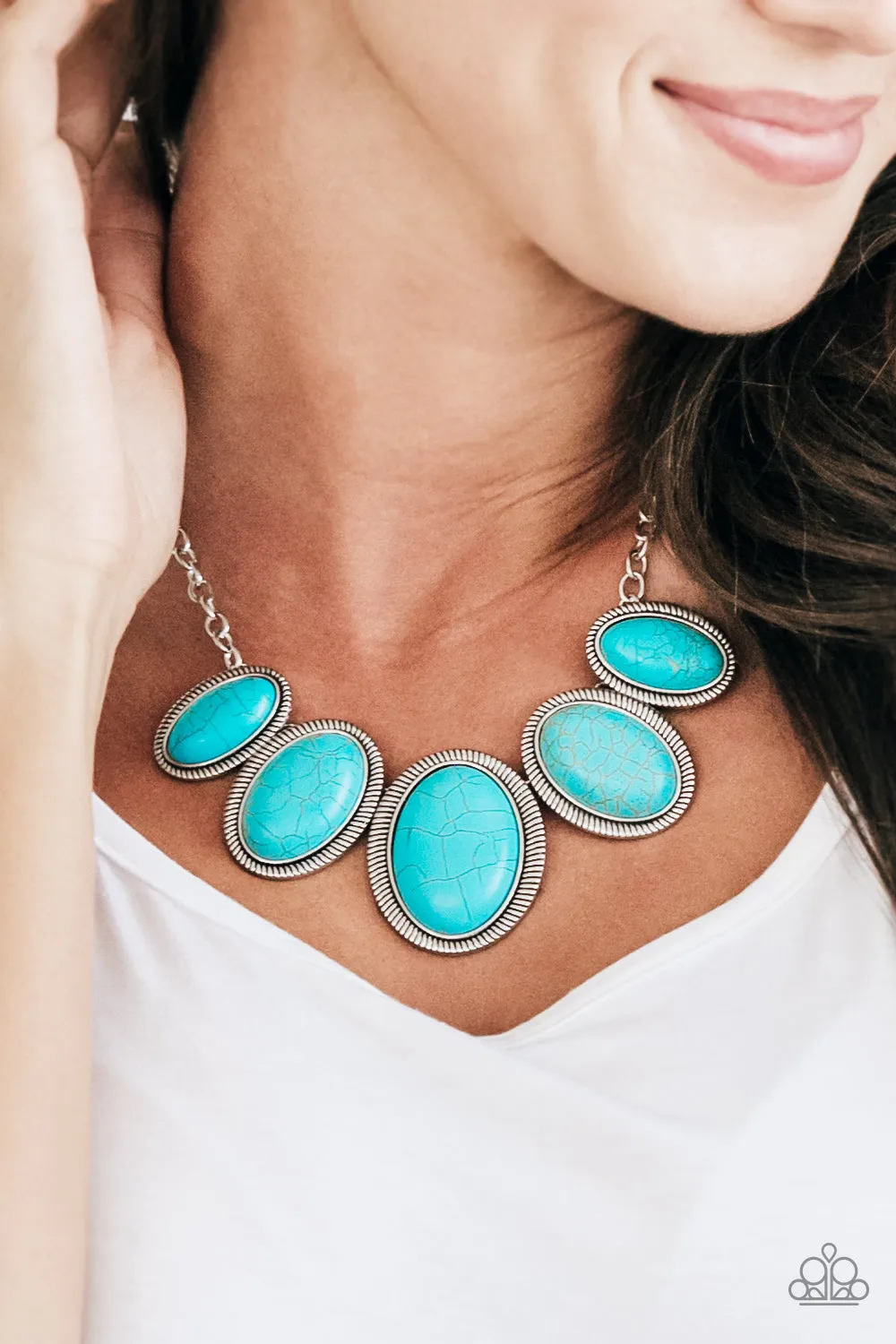 Paparazzi Accessories  - Noble Nomad #N94 Peg -  Blue Necklace