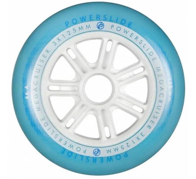 Powerslide MegaCruiser Wheels 125mm/86a Blue/White each