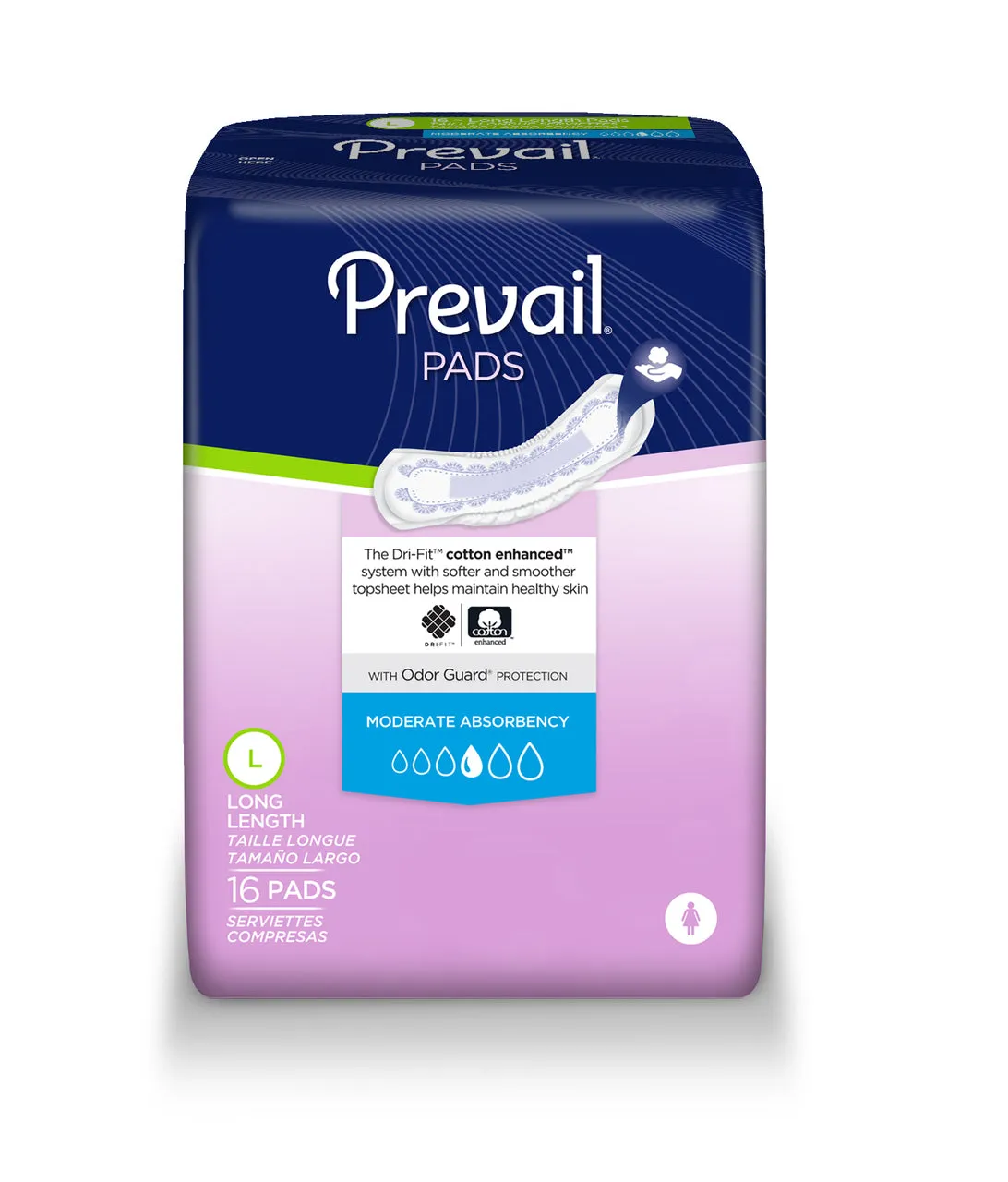 Prevail Moderate Absorbency Bladder Control Pads - Long