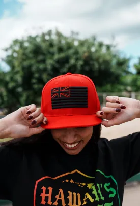 RED & BLACK SIMPLE FLAG HAT