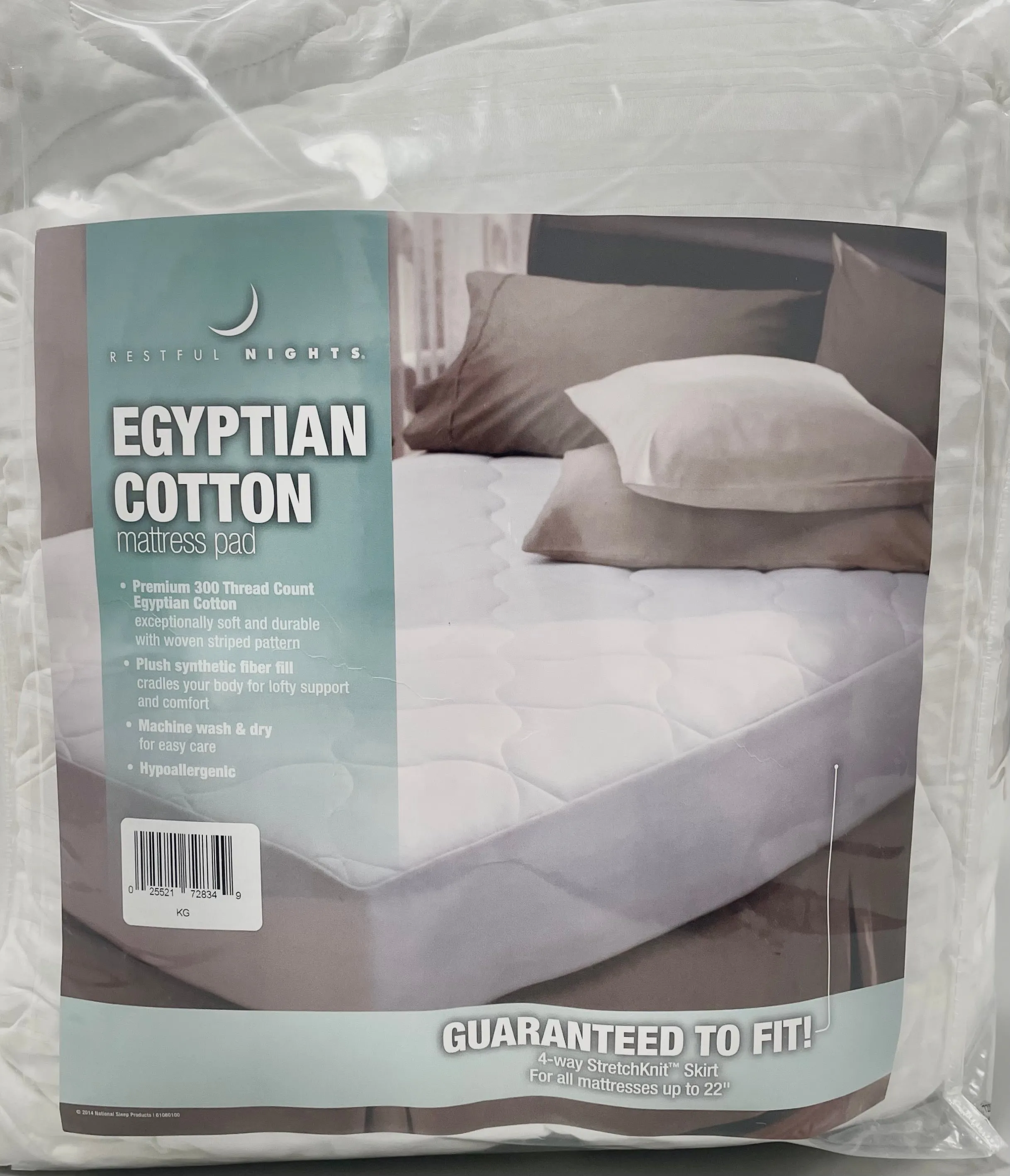 Restful Nights Egyptian Cotton Mattress Pad | 300 Thread Count Cotton