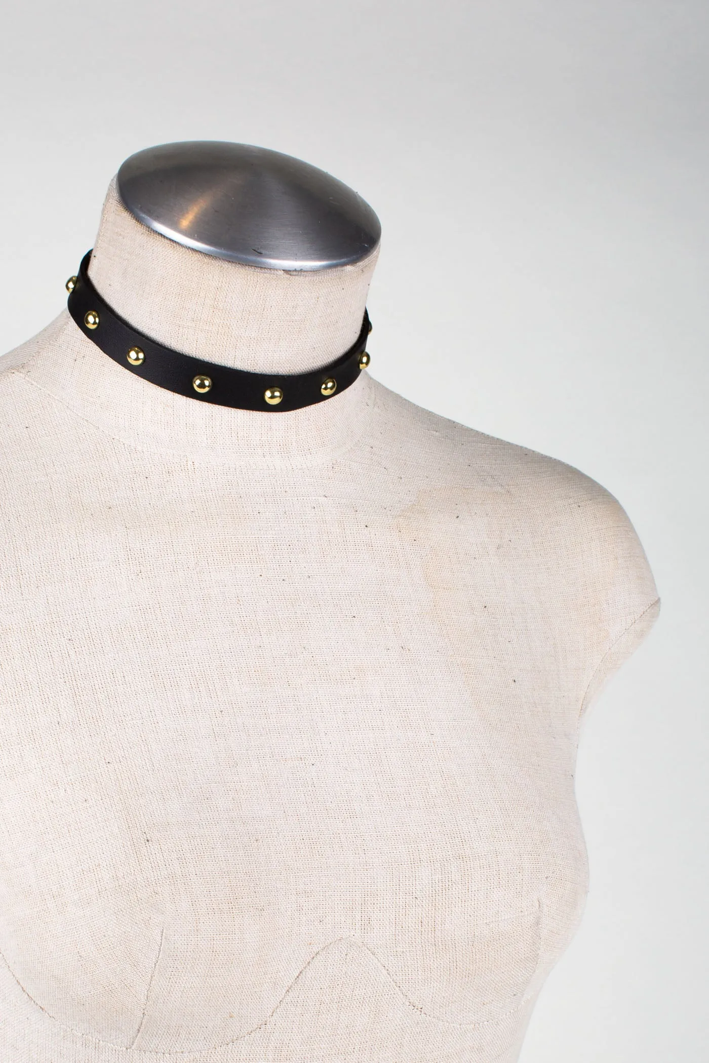 SARA Vegan Leather Studded Choker