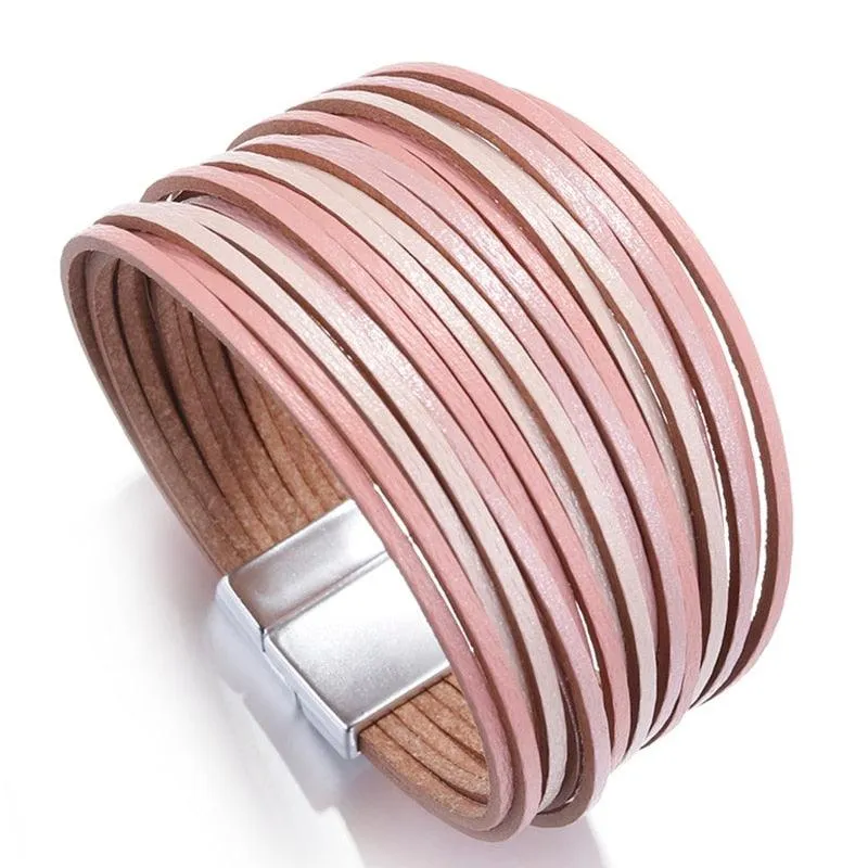 'Simple' Wide Cuff Bracelet - pink