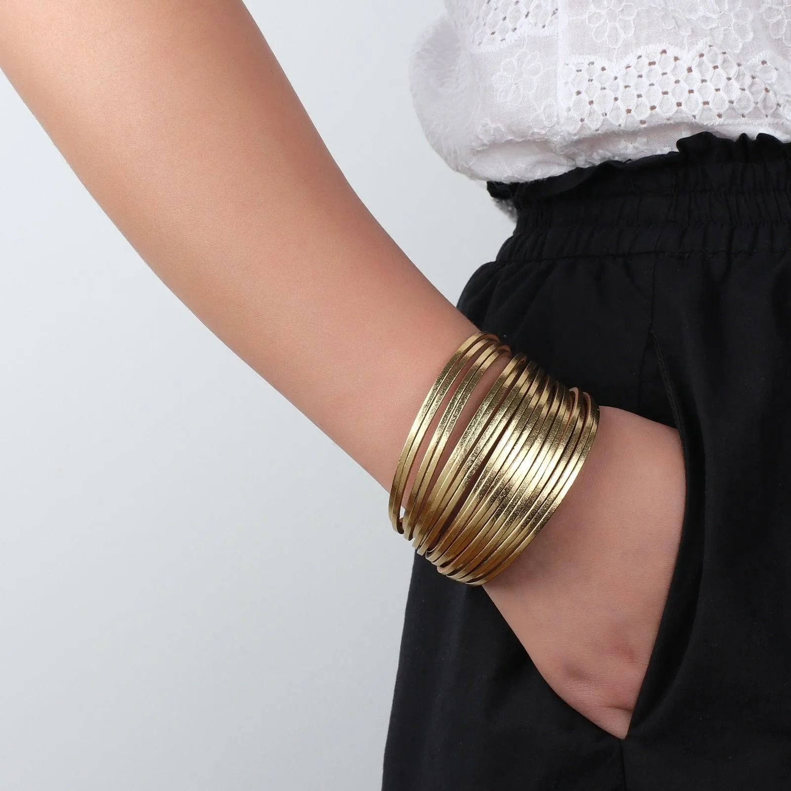 'Simple' Wide Cuff Bracelet - silver