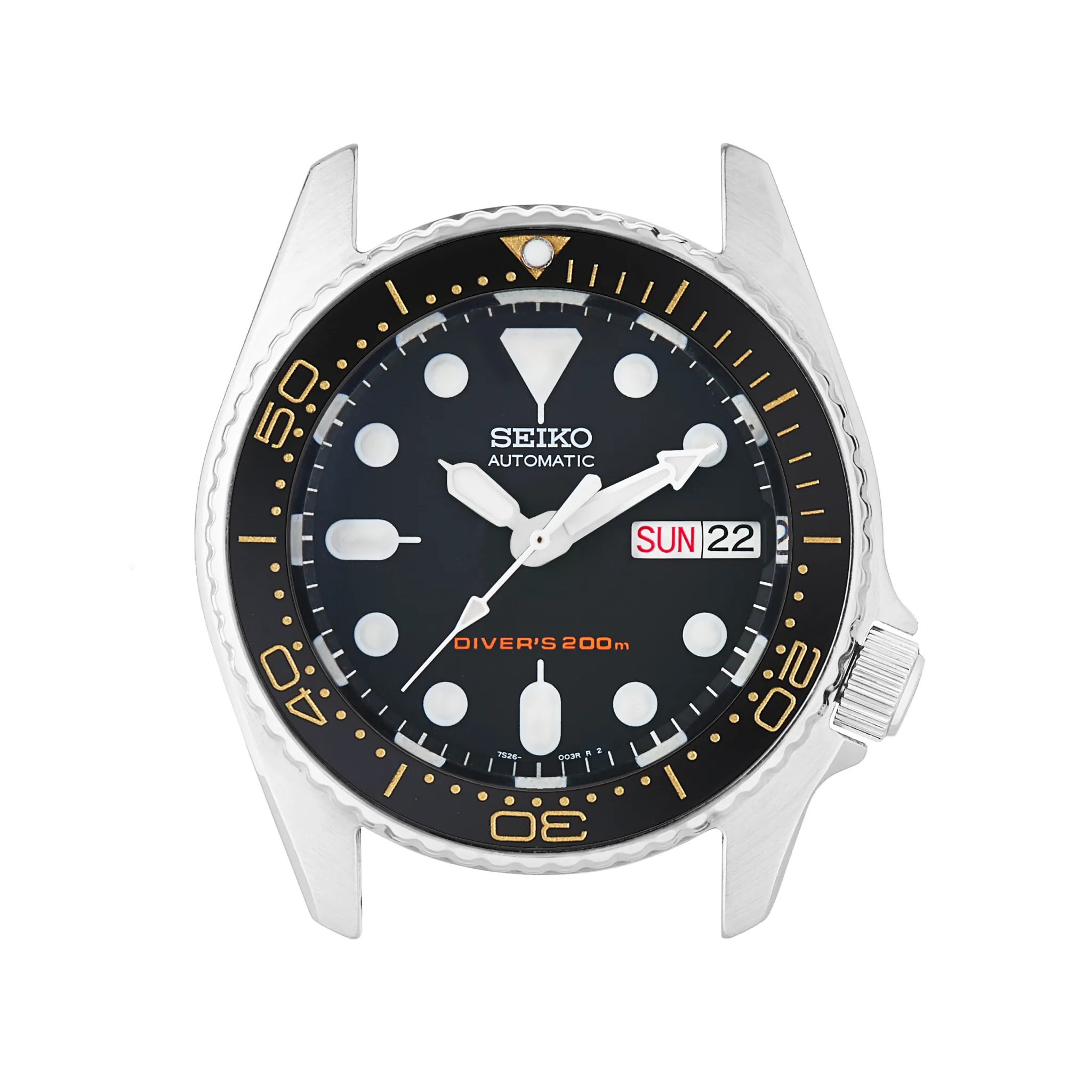 SKX013 Ceramic Bezel Insert: SMP style Black/Gold