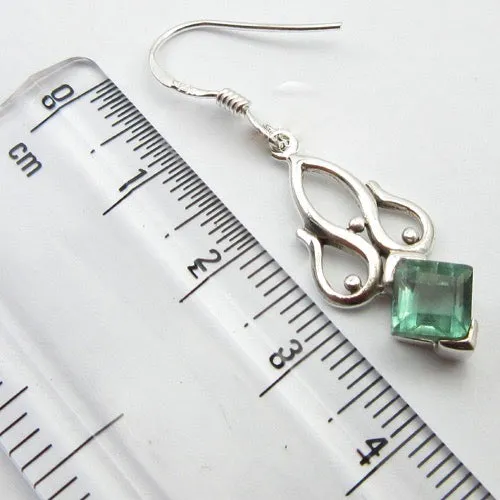 Solid Silver Apatite Raj Drop Earrings