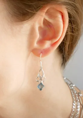 Solid Silver Apatite Raj Drop Earrings