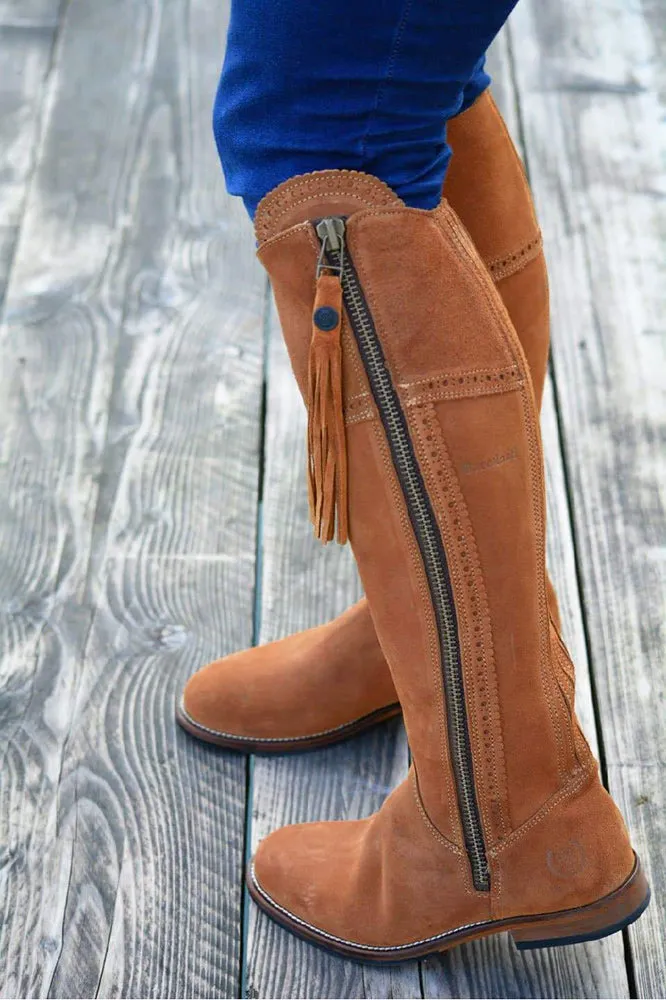 Sovereign Suede Boots with Tassel - Sand