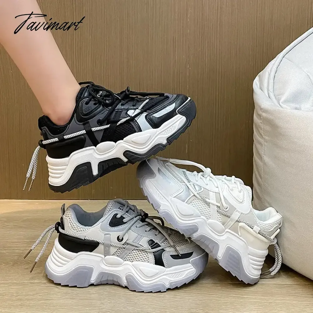 Tavimart Breathable Mesh Chunky Sneakers Women Spring and Autumn New Trendy Shoes Casual Comfortable Outdoor Sports Footwear Mujer